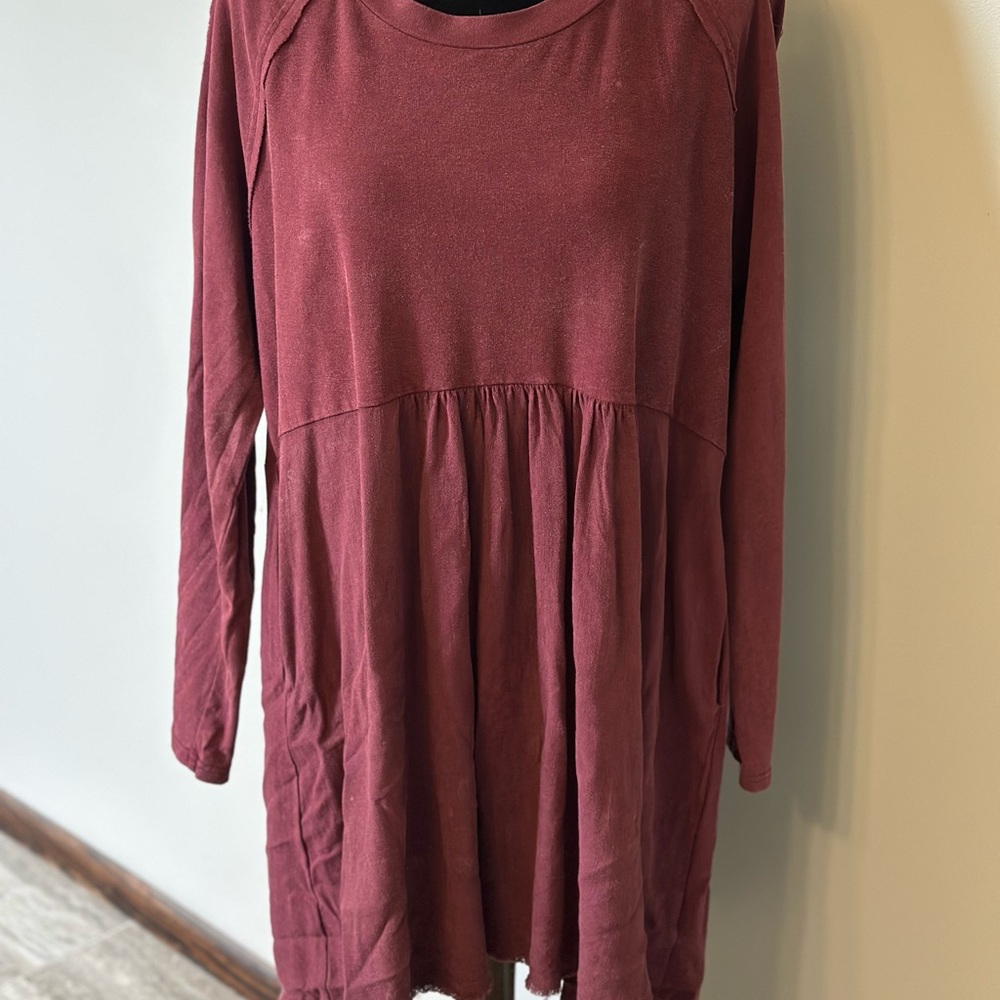 Umgee Burgundy Long Sleeve Dress